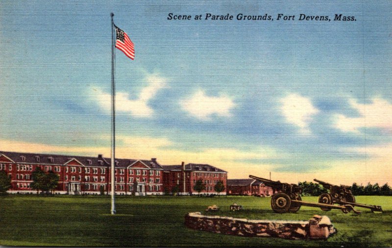 Military Scene At Parade Grounds Fort Devens Ayer Massachusetts