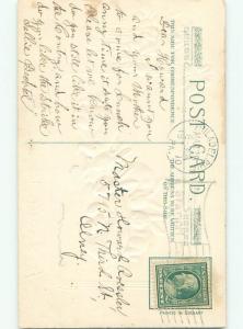 Divided-Back EASTER BUNNY RABBIT SCENE Cute Postcard AA1160