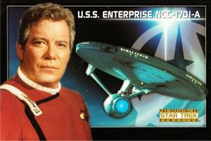 Postcard of Star Trek TV Show Captain Kirk and USS Enterprise