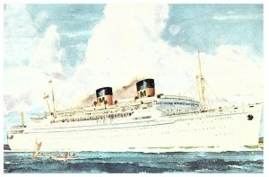 Matson Lines Ocean Liner S S  Lurline 1950s Advertising Art Postcard