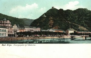 Vintage Postcard 1910's Bad Ems Promenade Mit Badeirlei