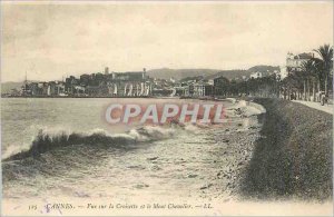 Postcard Old Cannes Croisette and overlooking the Mount Knight