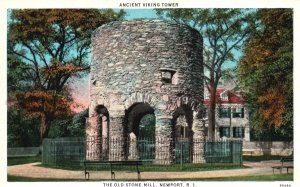 Vintage Postcard Ancient Viking Tower The Old Stone Mill Newport Rhode Island RI