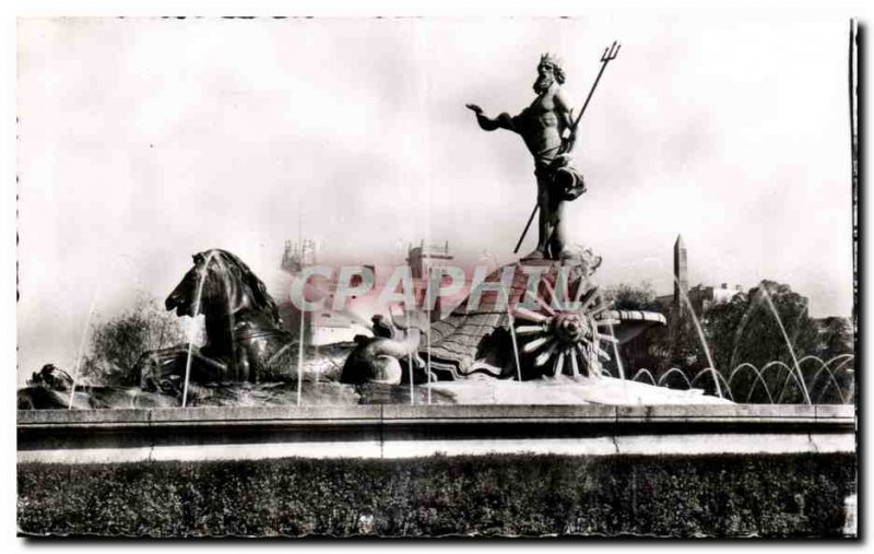 Old Postcard Spain Espana Spain Madrid Fountain of Neptune