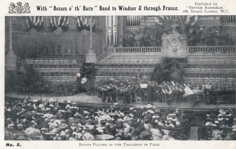 Besses O' Th' Barn Military Lancashire Band French Trocadero Concert Old Post...