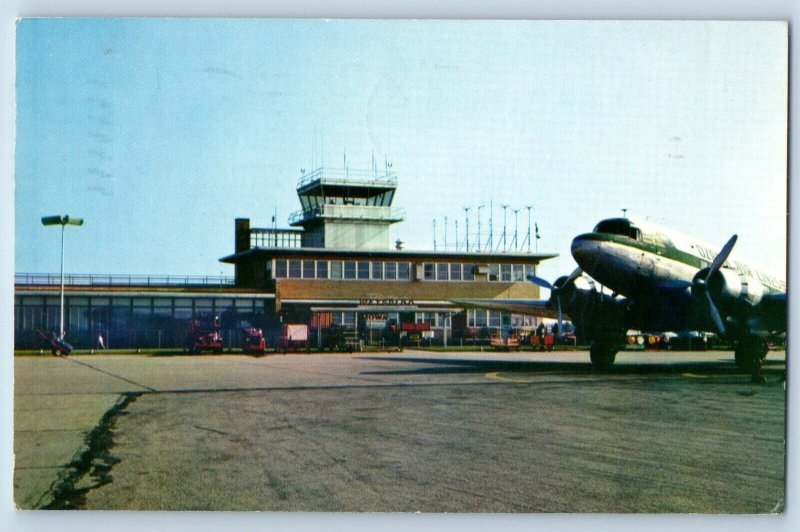 Cedar Falls Iowa Postcard Airport Serving Waterloo Exterior 1961 Vintage Antique