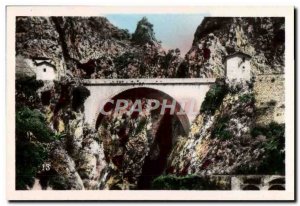 Postcard Modern Bridge St Louis Menton Border Italian Franco