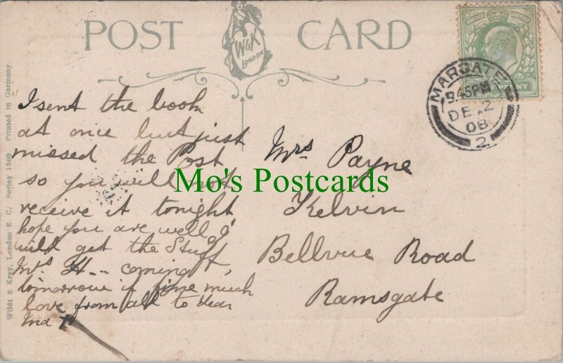 Genealogy Postcard - Payne, Kelvin, Bellvue Road, Ramsgate, Kent  GL542