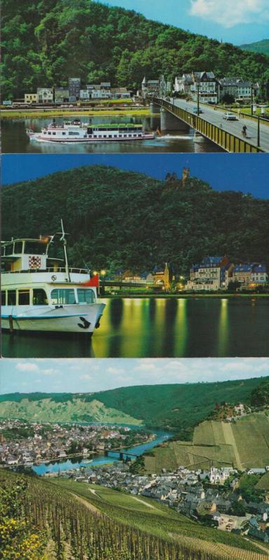 Germany Traben Trarbach Boat Ship Ferry Aerial 3x Postcard s