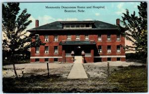 BEATRICE, Nebraska  NE   MENNONITE DEACONESS HOME Hospital  c1910s  Postcard