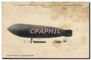 VINTAGE POSTCARD Aviation Zeppelin Airship Town of Nancy 