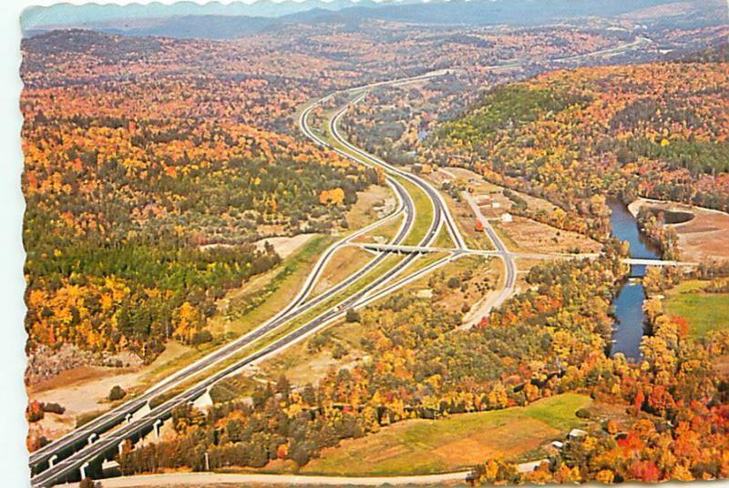  Postcard New York Glen Falls Aerial Highways Adirondack  Free Shipping  #2573A