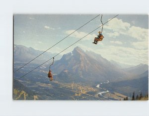 Postcard The Chair Lift on Mt. Norquay, Canadian Rockies, Banff, Canada