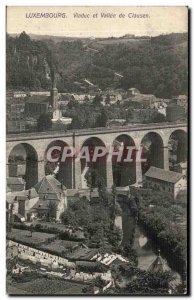 Old Postcard Viaduct Luxembourg Vallee de Clausen