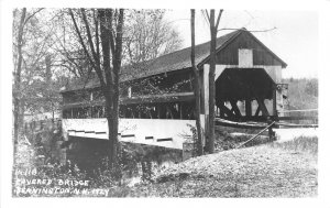 J50/ Bennington New Hampshire RPPC Postcard c1950s Covered Bridge 249