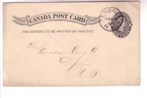 Young Victoria 1 Cent Stationery Postcard Used Sydney Nova Scotia 1898