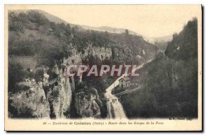 Old Postcard Around Cremieu Isere Road in the Gorge Fusa