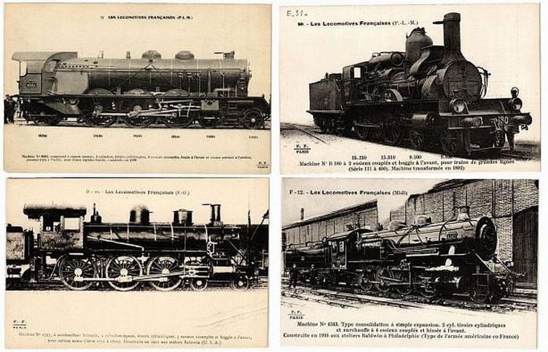 CHEMIN DE FER, LOCS, TRAINS, FRANCE 100 CPA pre-1950