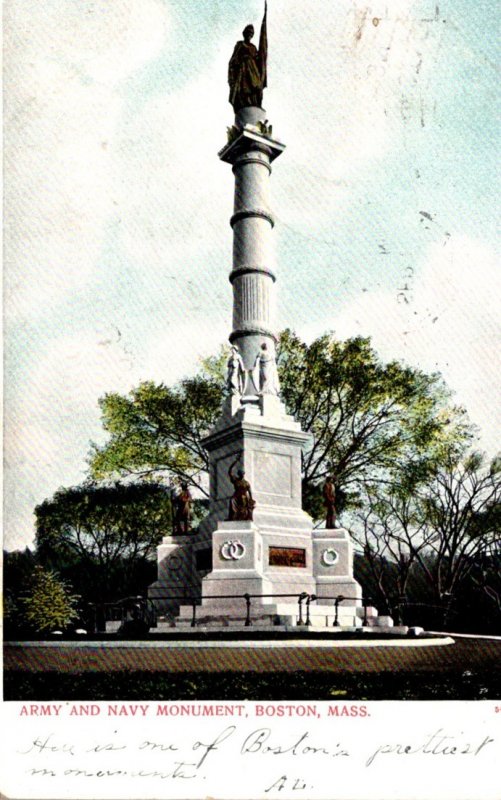 Massachusetts Boston Army and Navy Monument 1906