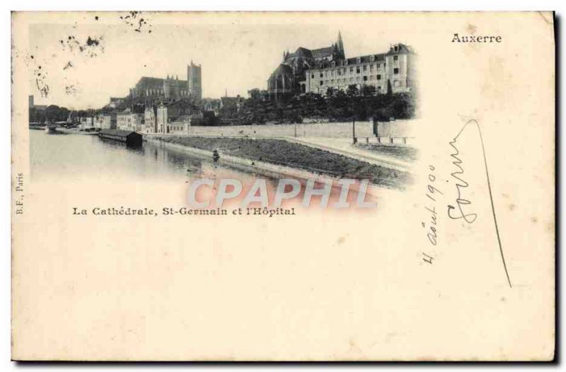 Old Postcard Auxerre La Cathedrale St Germain and L & # 39Hopital