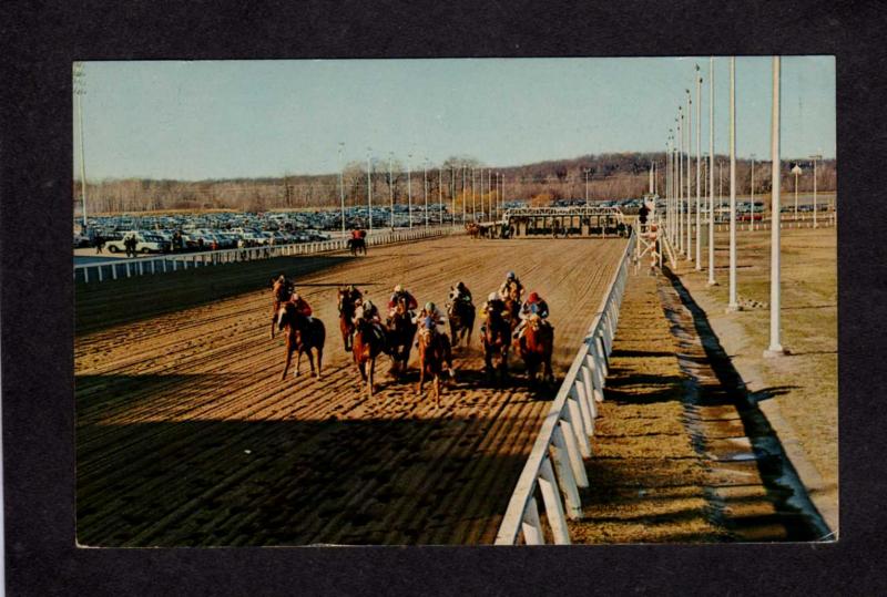 RI Lincoln Downs Racetrack Racing Race Track Horses Rhode Island Postcard Horse