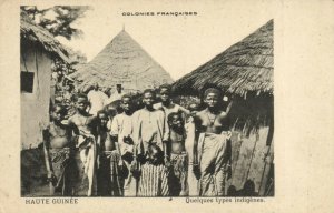 PC CPA FRENCH GUINEA, QUELQUES TYPES INDIGÉNES, Vintage Postcard (b21025)