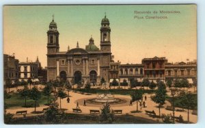 MONTEVIDEO, URUGUAY ~ Handcolored PLAZA CONSTITUCION c1910s Postcard