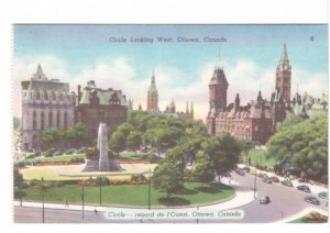 War Memorial, Circle Looking West, Ottawa, Ontario, Vintage Linen Postcard #1