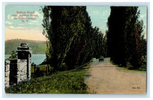 c1910s Bolton Road Near Antlers Hotel on Lake George New York NY Postcard 