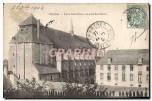 Postcard Old Chartres St. Peter's Church shooting rue Petion