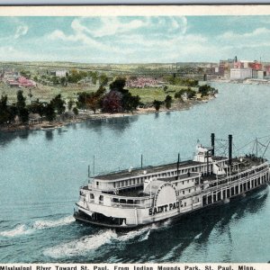 c1910s Steamer St. Paul Mississippi River Indian Mound Park, Streckfus Line A215