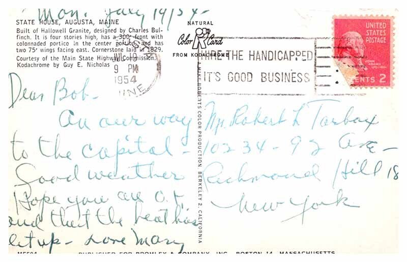 Postcard BUILDING SCENE Augusta Maine ME AS5359