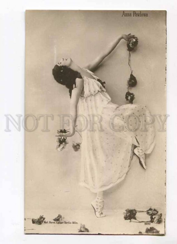 280004 Anna PAVLOVA Russian BALLET DANCER Roses Vintage PHOTO