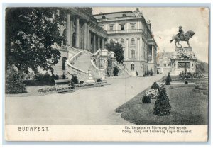 1908 Grand Duke Jeno Statue Burg and Erzherzog Eugen Monument Budapest Postcard