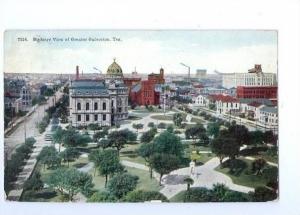 LP48   Galveston, Texas, vintage postcard,   Birdseye View 