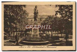 Old Postcard Mainz Rh Schillerdenkmal