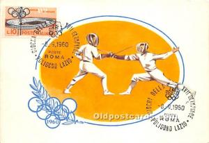 Fencing, 1960 Olympic 1960 Stamp on front 