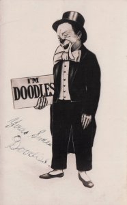 I'm Doodles The Blackpool Towers Circus Clown Hand Signed Old Postcard