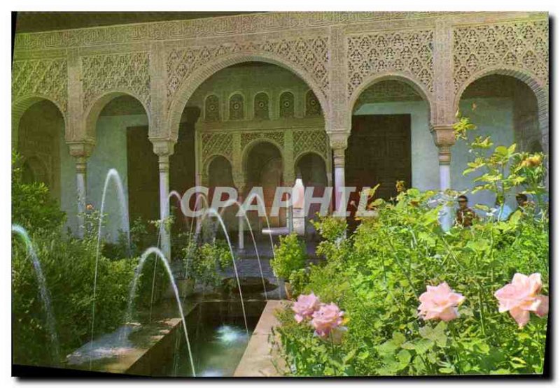 Postcard Modern Generalife Granada Court of Fountains