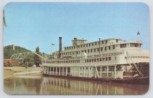 Hannibal Missouri~Gordon C Greene Mississippi River Steamboat~1950s Postcard