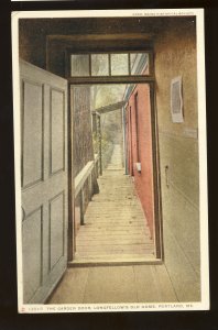 Portland, Maine/ME Postcard, The Garden Door, Longfellow's Old Home