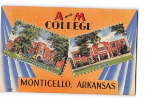 Monticello Arkansas AR Postcard 1930-1950 A and M College