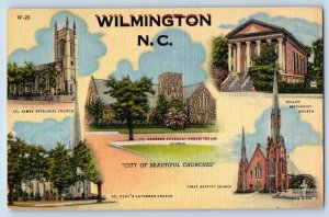 Wilmington North Carolina NC Postcard City Of Beautiful Churches Multiview 1952