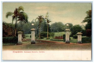 c1905 Stone Arch Entrance Botanic Garden Singapore Unposted Antique Postcard