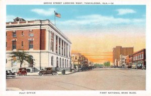 Tuscaloosa Alabama Braod Street looking West vintage pc DD6730