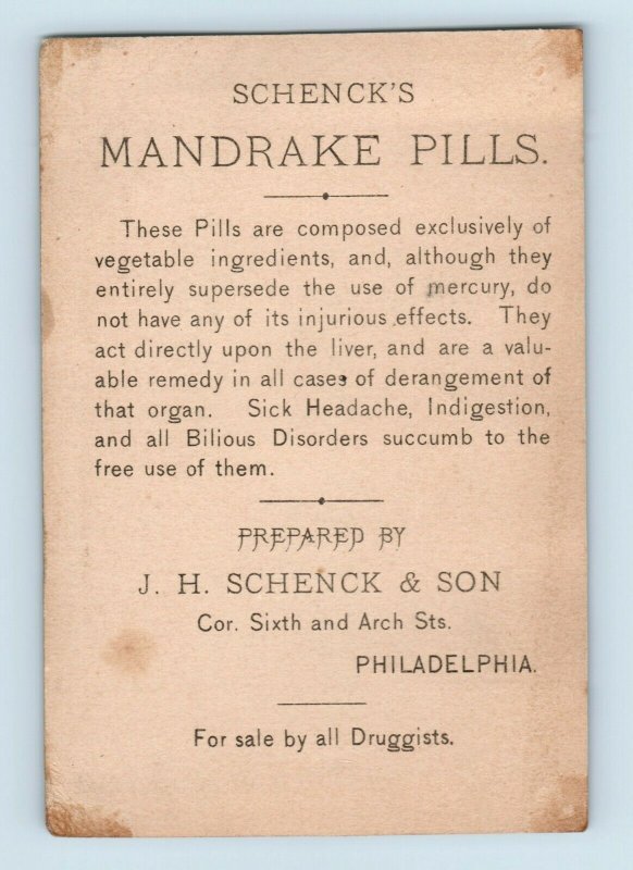 Lot Of 4 1880's Schenck's Mandrake Pills Quack Medicine Adorable Children P163
