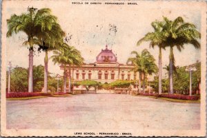 Brazil Lews School Pernambuco Vintage Postcard C006