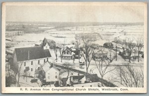 WESTBROOK CT RAILROAD AVE. ANTIQUE POSTCARD