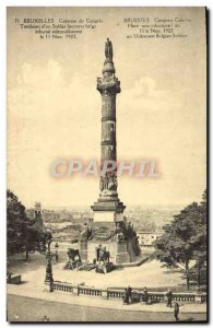 Old Postcard From Brussels Column Corgres Tomb D & # 39Un Unknown Soldier Bel...
