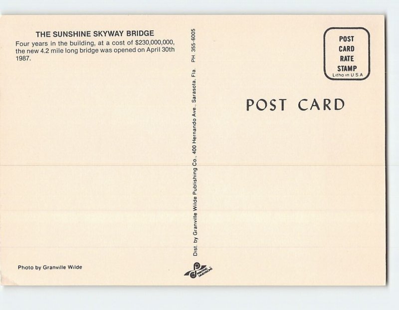 Postcard The Sunshine Skyway Bridge, St. Petersburg, Florida